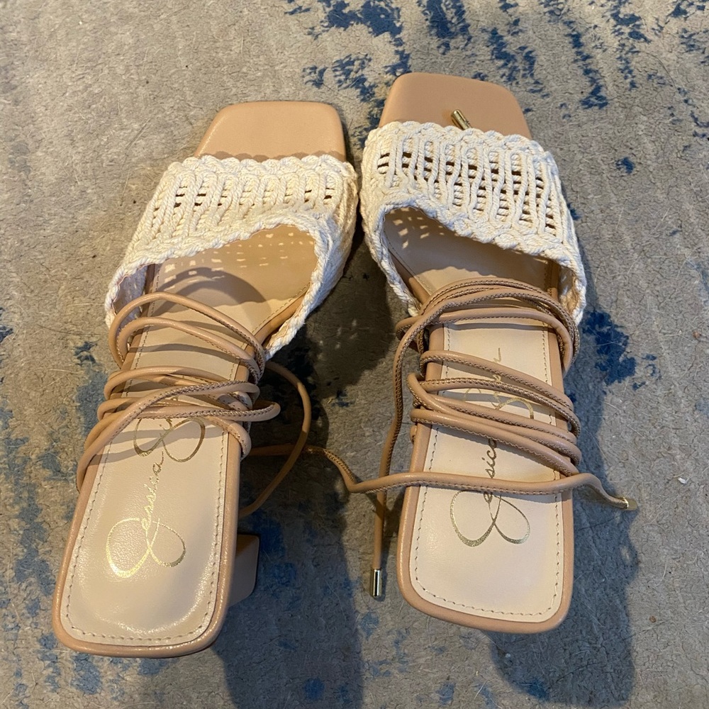 Jessica Simpson block square toe heels size 7.5